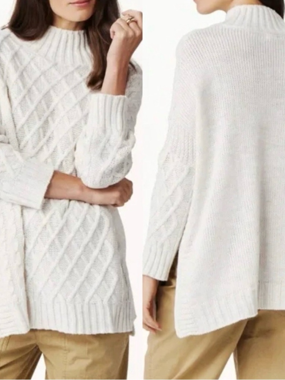 Cozy Cream Cable-Knit Turtleneck Sweater